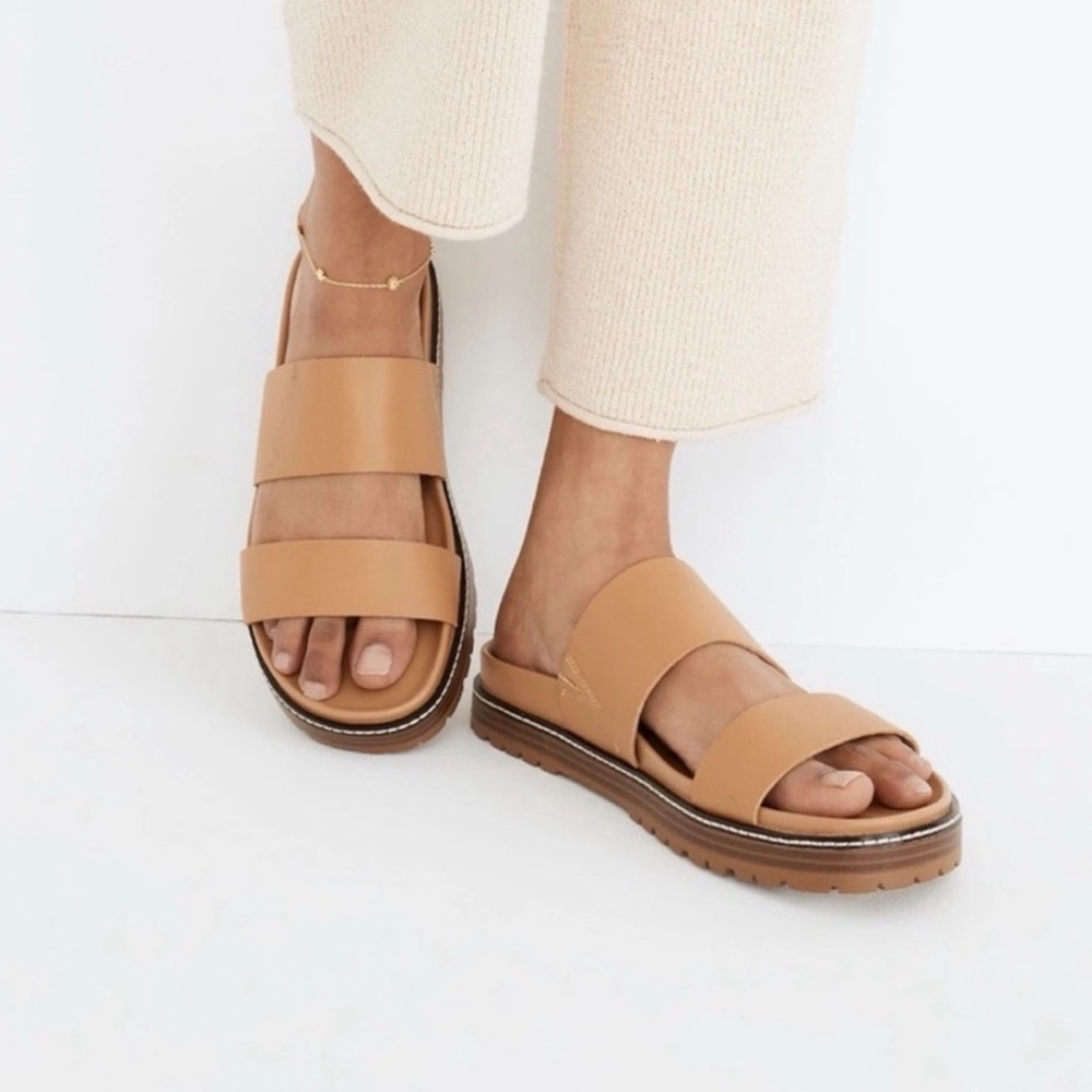 Madewell Charley Double Strap Leather Sandals